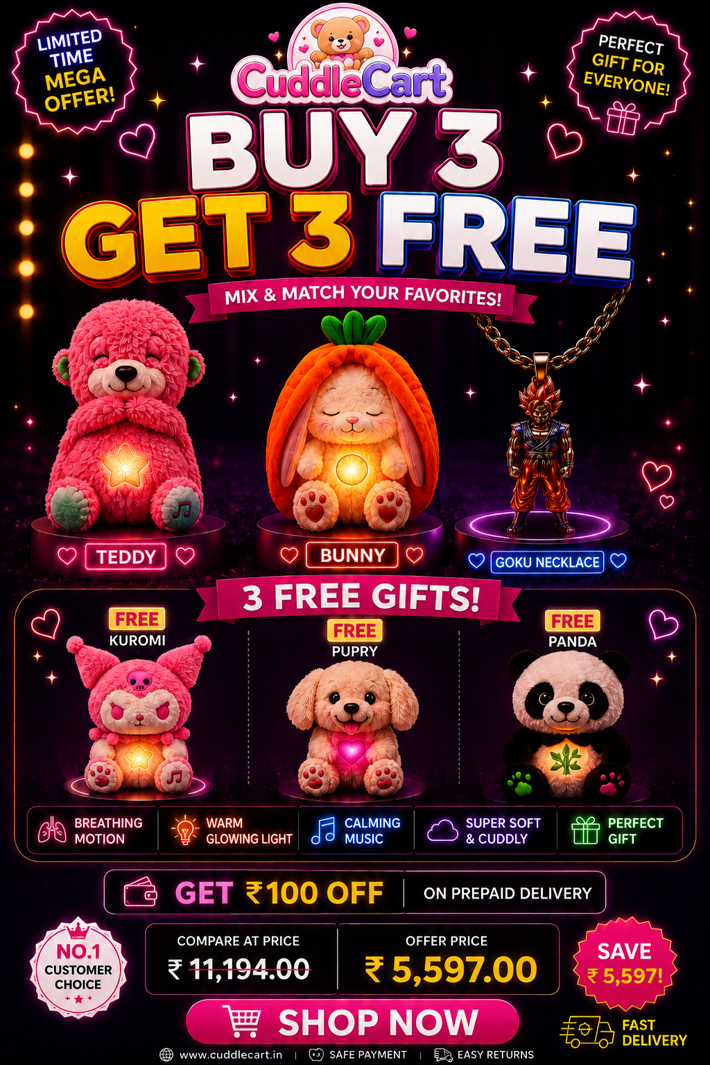 🎁 Buy kuromi and get Teddy+GlowPaws Puppy Free Gift