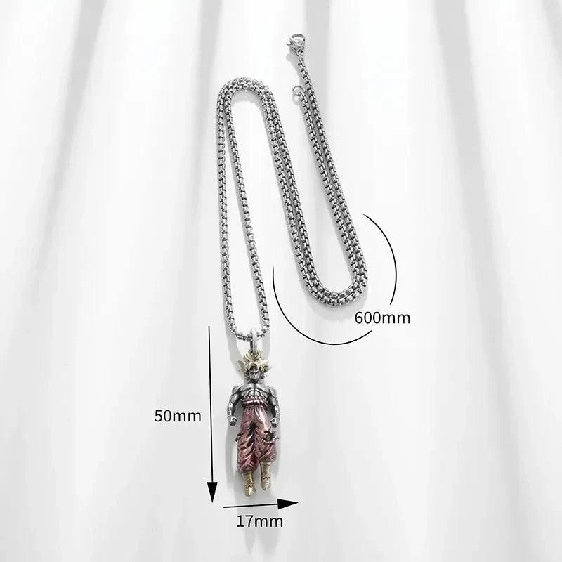 ⚡ Super Saiyan Goku Necklace —  3D Dragon Ball Z Pendant |  Stainless Steel Chain |  Perfect Anime Gift!