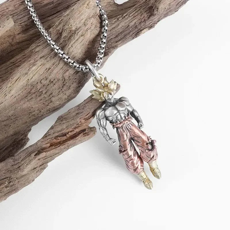⚡ Super Saiyan Goku Necklace —  3D Dragon Ball Z Pendant |  Stainless Steel Chain |  Perfect Anime Gift!